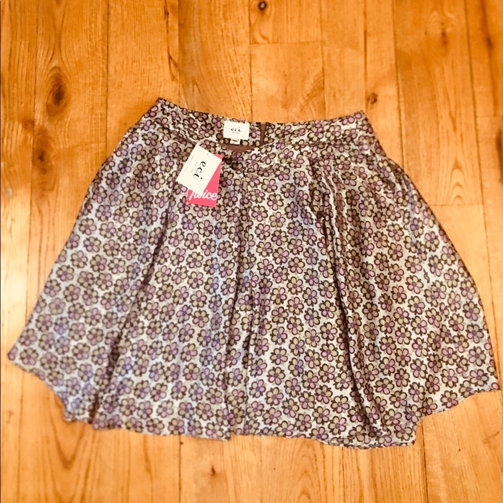 New eci Printed Long Grey Skirt Size 8 with tags!